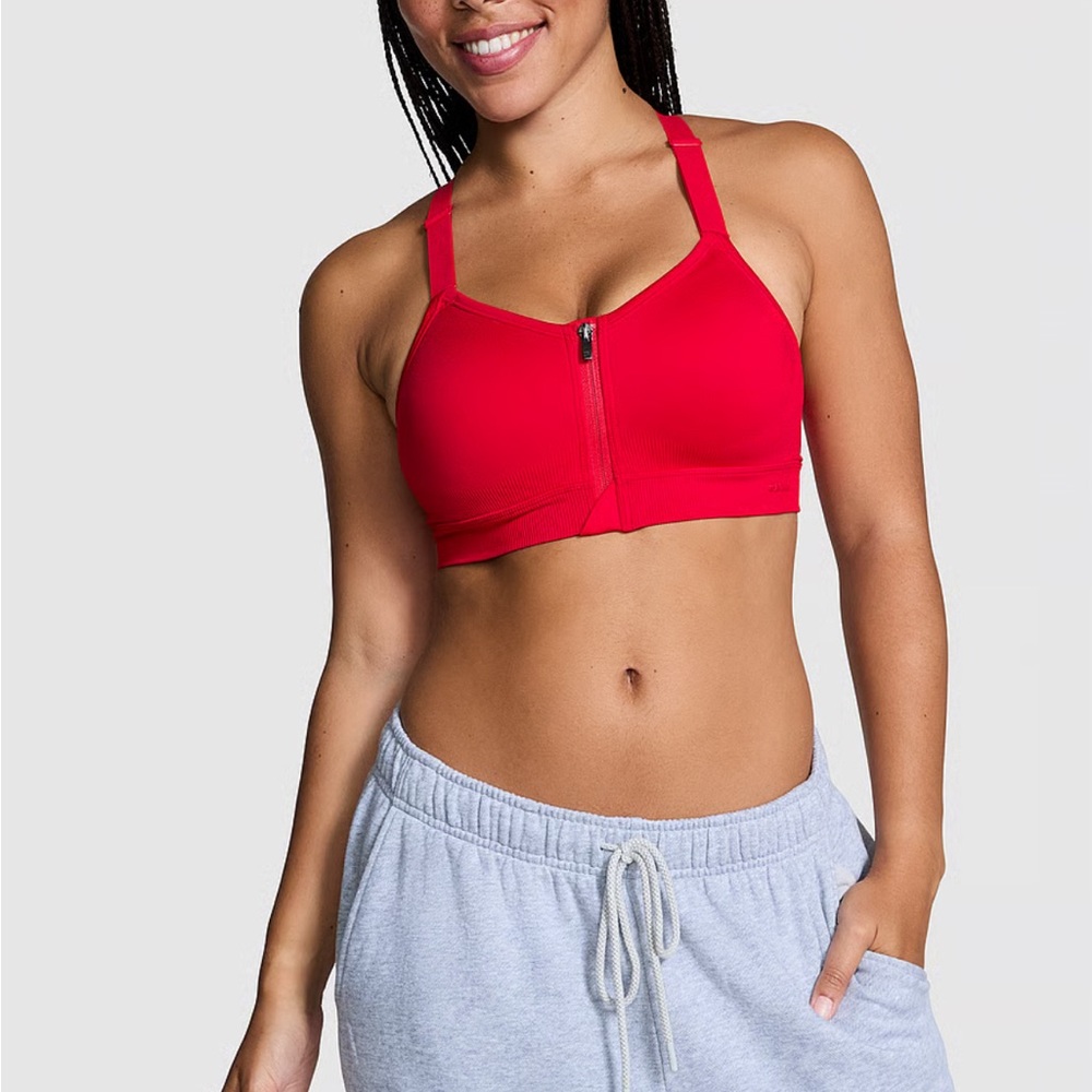 Pink Victoria’s Secret Seamless Air Front-Close Sports Bra